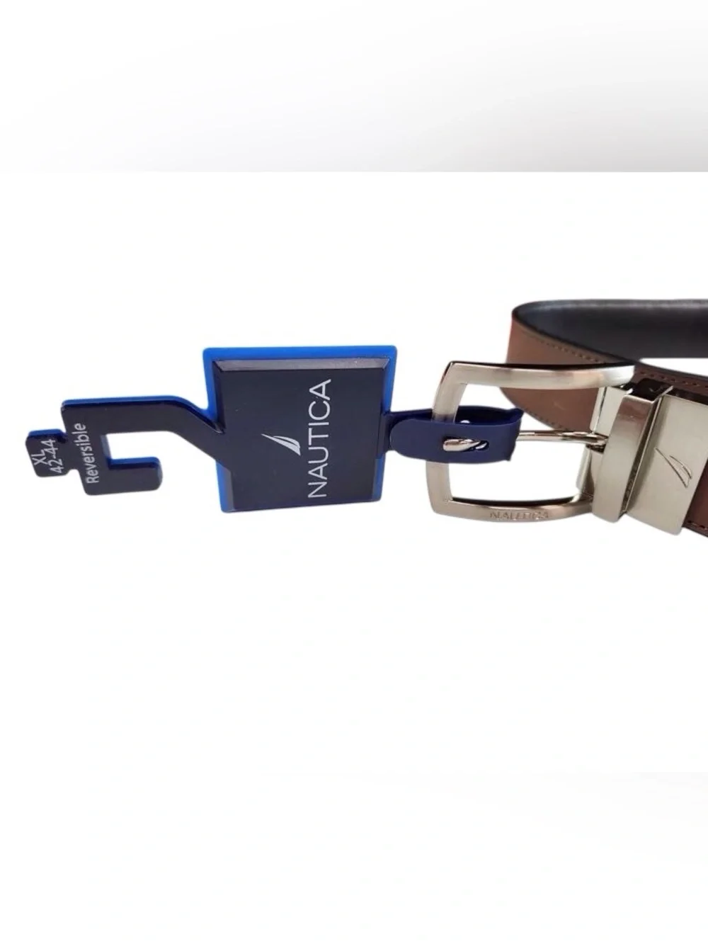 NWT Nautica Men’s Reversible Leather Belt Black Brown XL 42-44